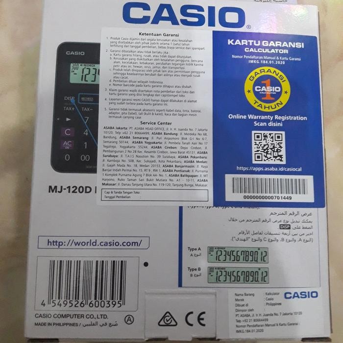 

Kalkulator Casio Mj-120D Plus-Bk Original