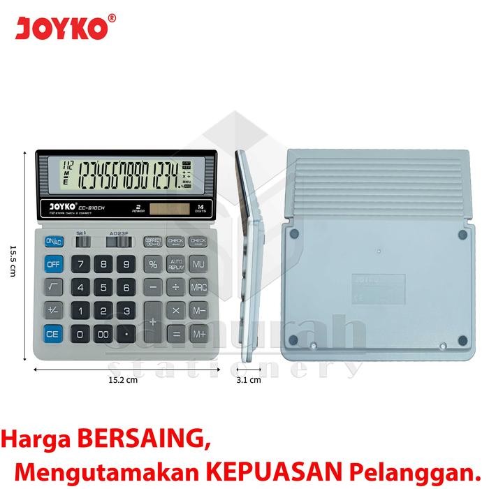 

KALKULATOR MEJA JOYKO CC 810CH / MESIN HITUNG CC-810 CH / CALCULATOR 14 DIGIT / CHECK CORRECT