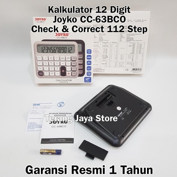 

KALKULATORJOYKOCC-63BCO CHECK N CORRECT CALCULATORJOYKOCC63BCO KALKULATOR 12 DIGIT JOYKO CC63