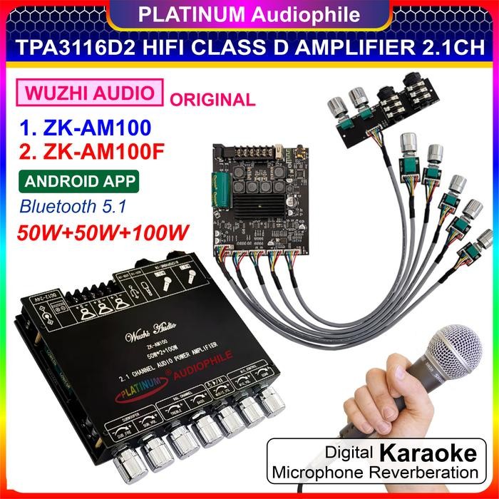 Tpa3116 Amplifier Karaoke Echo Microphone Bluetooth Tws 2.1 Ch Original Zk-Am100 Am100F Promo Bulan