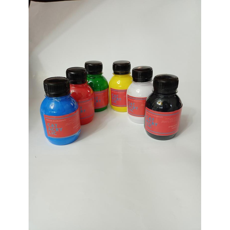 

Paket Cat Acrylic 6Pcs Warna Dasar Gratis Kuas Dan Finisher