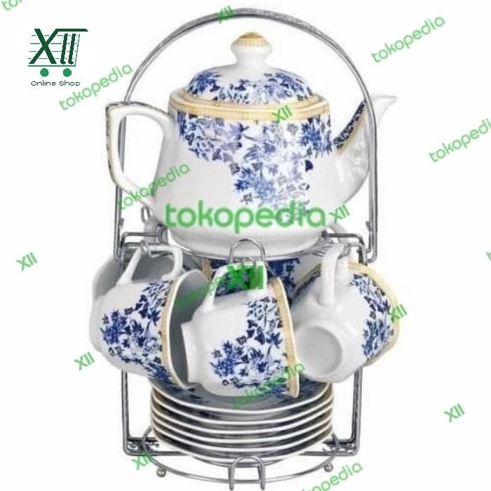 VICENZA CA~78 Tea Cup Set 15 Pcs Paket Teko & Cangkir Keramik Motif