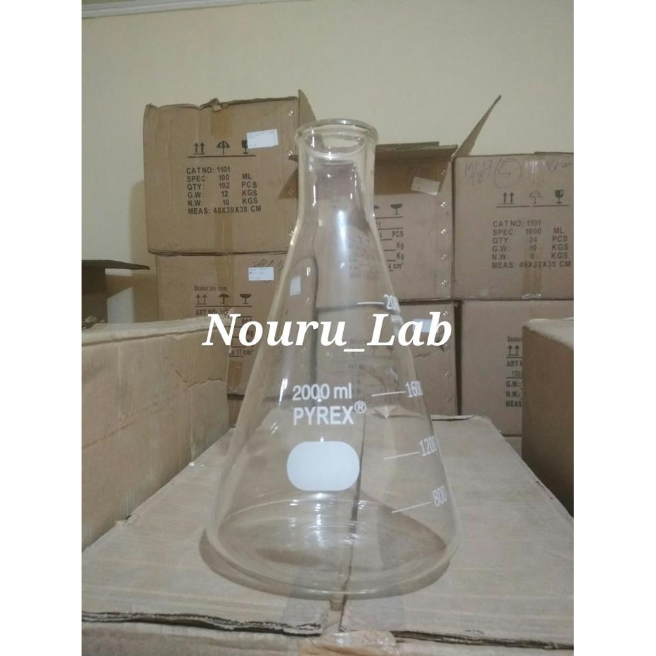 Erlenmeyer 2000ml Merk Pyrex