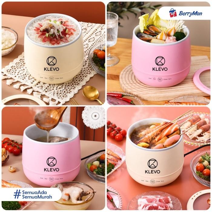 Klevo Irico Rice Cooker Mini 1.5 Liter Portable Magic Com 3 In 1 Multifungsi Hemat Listrik Dengan
