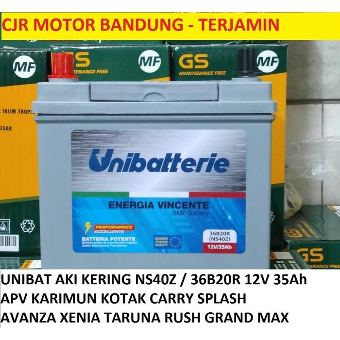 Unibat Aki Kering Ns40Z Aki Mobil Avanza Xenia Grand Max Carry Splash
