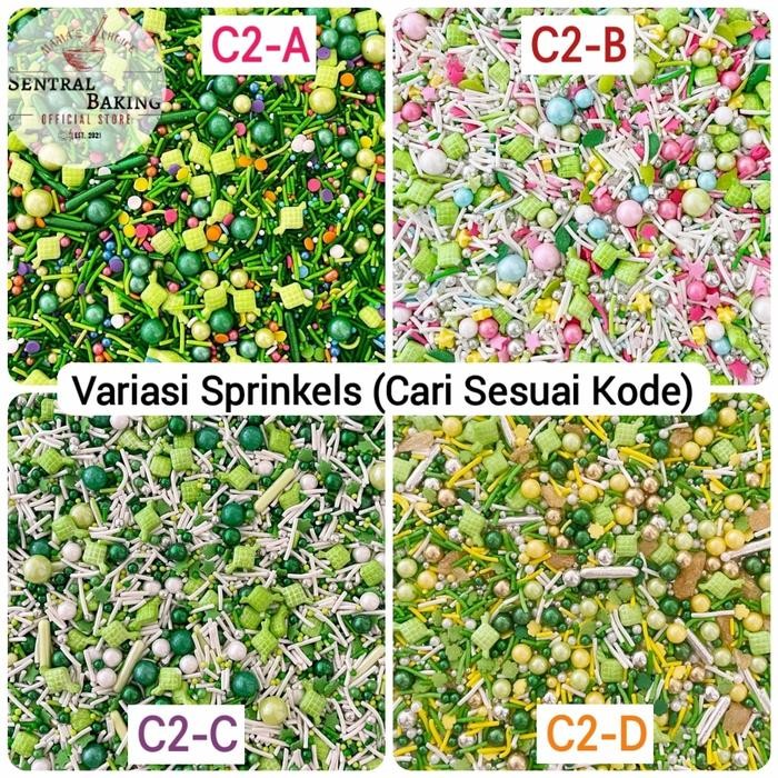 

Sprinkel Ketupat Confetti Hijau Tua 100gr (C2-A) / Springkel Hari Raya