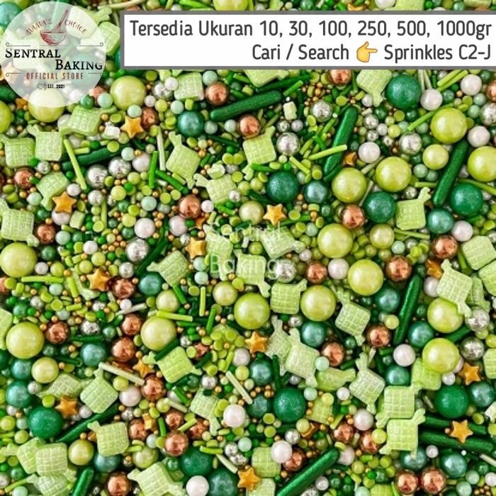 

Sprinkel Mutiara Ketupat Gold Silver 100gr (C2-J) / Springkel Sprinkle