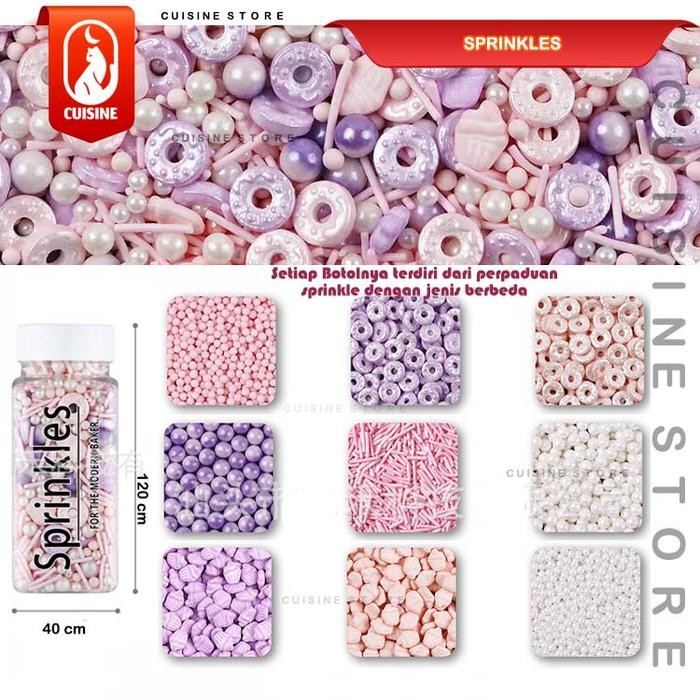 

100 GR Edible SPRINKLE Colourful Trimit Gula dekorasi Hiasan Kue Cake