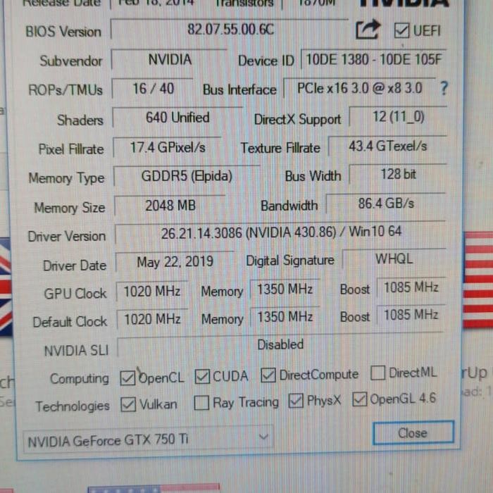 Paling Baik Vga Nvidia Afox Gtx 750Ti 2Gb Ddr5