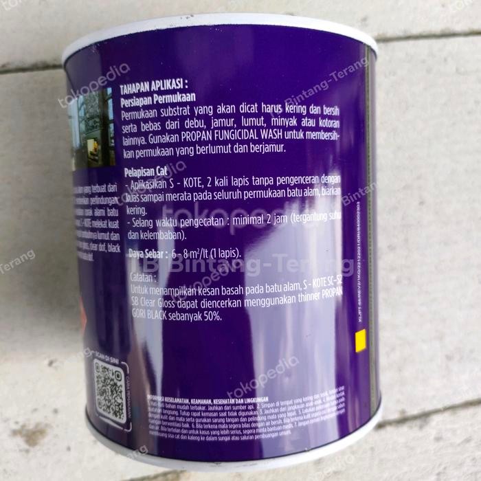 Propan Paintstore - Cat Pelapis Vernish Pernis Batu Alam Propan Stonekote Clear Gloss 1 Kg