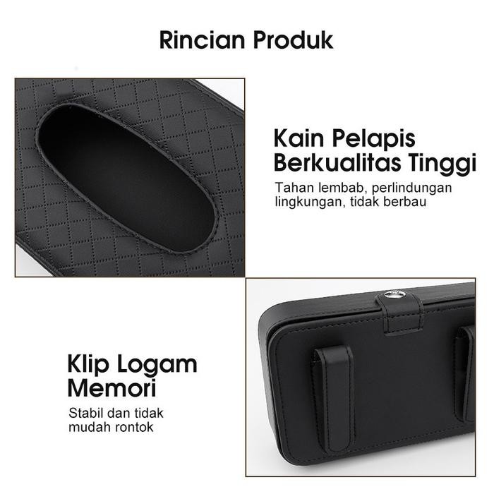 LargeTempat Tisu Mobil / Kotak Tissue Kulit Mobil Gantung Car Visor Box Mewah Estetik Hiasan