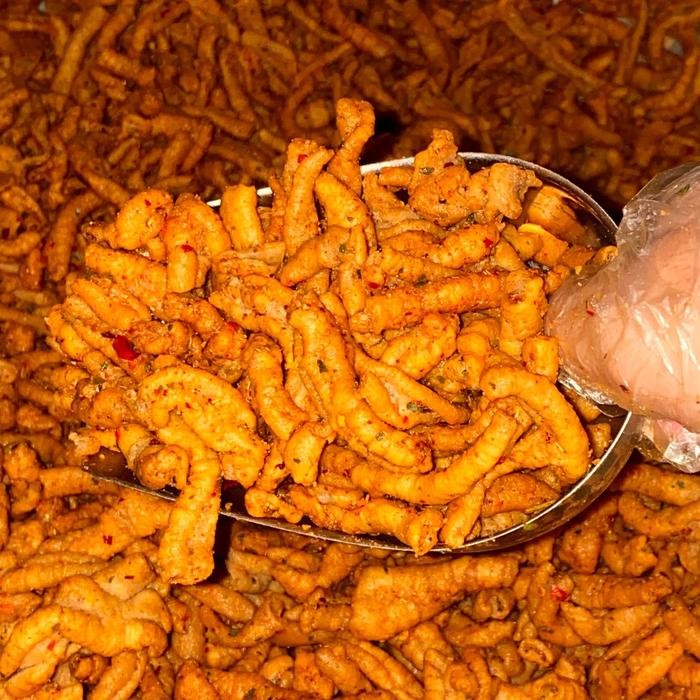 

500G KRIPIK USUS PEDAS DAUN JERUK KRIUK CAMILAN SNACK FOOD KERING JAYA MAKMUR 2 KERIPIK CAP DOYOK