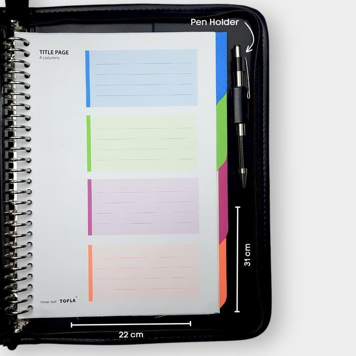 

Topla Binder Note Kancing Buku Catatan / Planner B5 26 Ring Besi Biru Hitam Putih Stationery Kantor