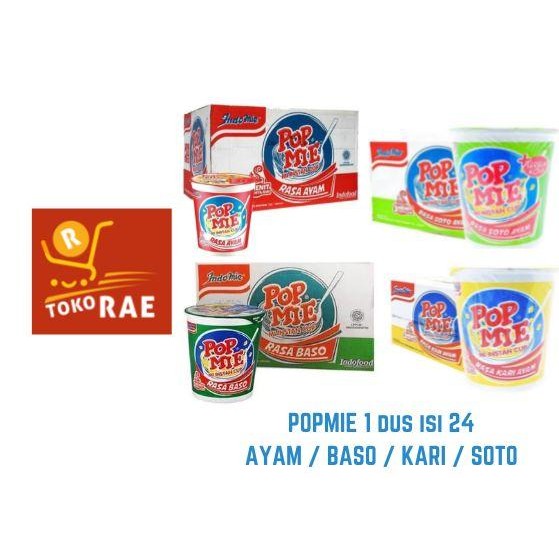 

I6E7 Popmie Cup Rasa Ayam / Baso / Kari / Soto 1 Dus Isi 24
