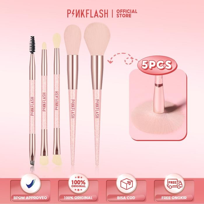 [Official] PINKFLASH 5 PCS Set Makeup Brush Set Fairy Wand Beauty Brush Makeup Tool Multi-use