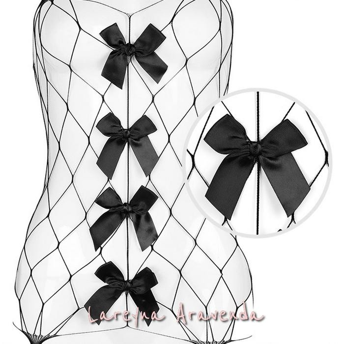 Lareyna Aravenda Lingerie Body Stocking Jumbo Big Size Jaring Pita Spider LG402