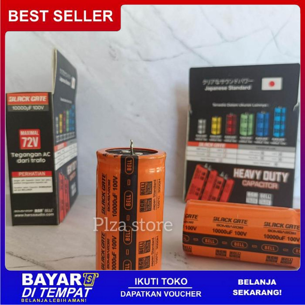 FREE ONGKIR CAPASITOR ELCO 100V 10000UF BOMBARDIR BELL (2PCS) KAPASITOR ELKO ELCO BOMBARDIR BELL BGR