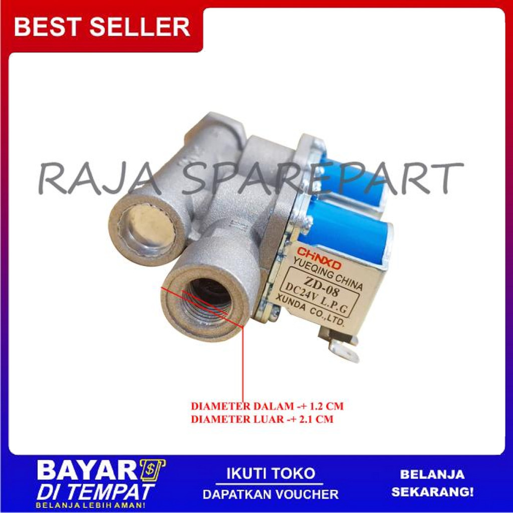 FREE ONGKIR SELENOID OVEN DECK / SELENOID VALVE OVEN / SELENOID VALVE GAS DOUBLE KG11-25B DC 24V