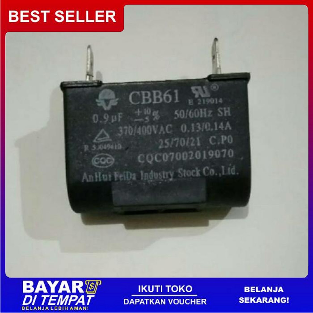 FREE ONGKIR KAPASITOR MOTOR FAN INDOOR CAPASITOR FAN AC LG 0.9UF 400VAC ORIGINAL BISA COD