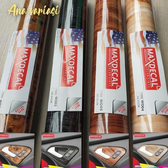 Skotlet Kayu Glosy Stiker Mobil Motif Kayu Skotlet Kayu Glosy L50Cm X