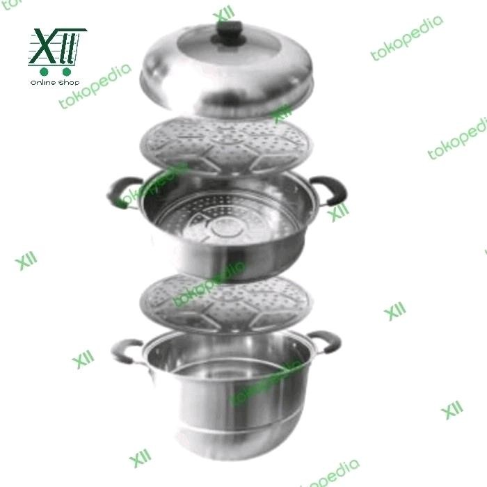 Calypso 30 Panci Kukusan 3 Susun Stainless Steamer Pot 30 Cm