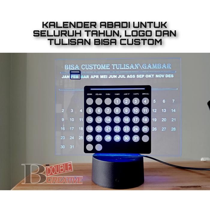

TERLARIS kalender abadi akrilik custome led READY STOCK