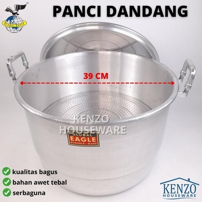Panci Kukus 45 Cm + Langseng Global Eagle Kukusan Dandang Alunium