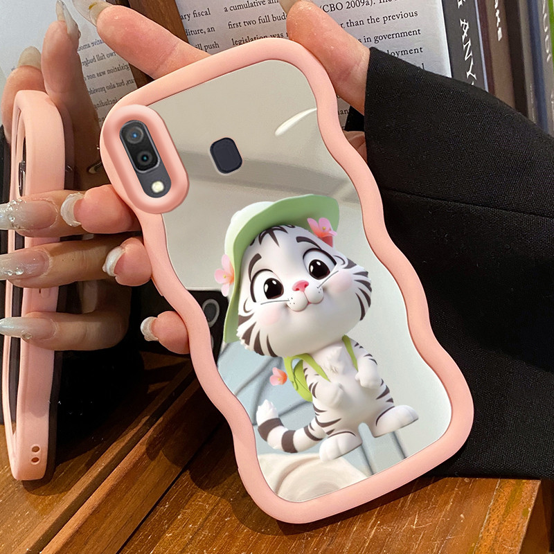 Casing Untuk Samsung A20 A30 M10s Case Casing Harimau Putih pola Kasing HP Silikon Softcase Macaron 