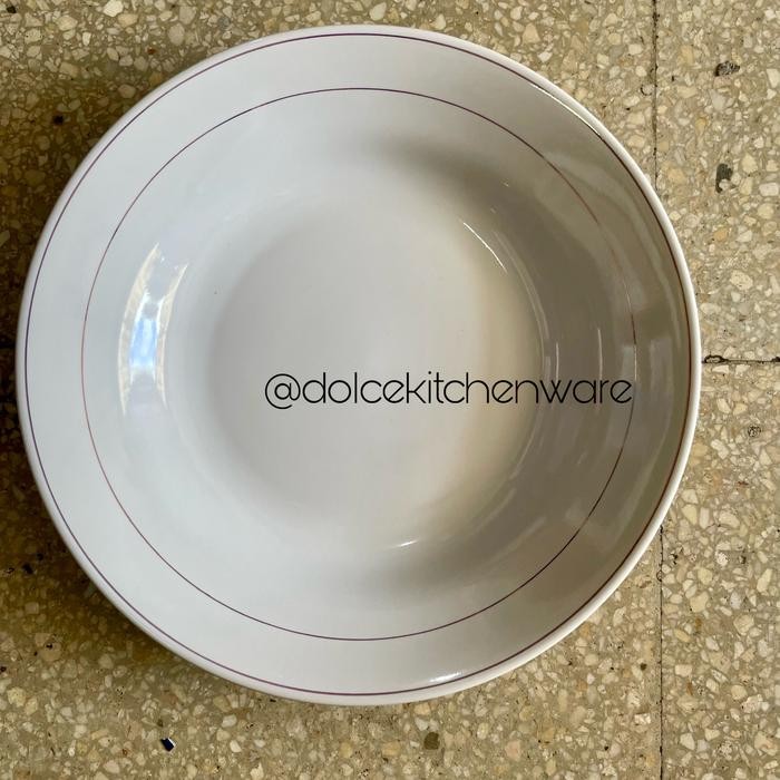 [Khusus Bandung] Piring Makan Lucky Sunbird Se Porcelain Porselen Lucky Sunbird Polos List Garis 9