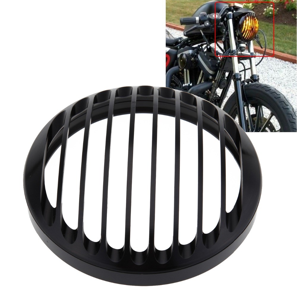 Motor 5.75 Inch Lampu 5 3/4 "Hitam Aluminium Lampu Grill Cover untuk