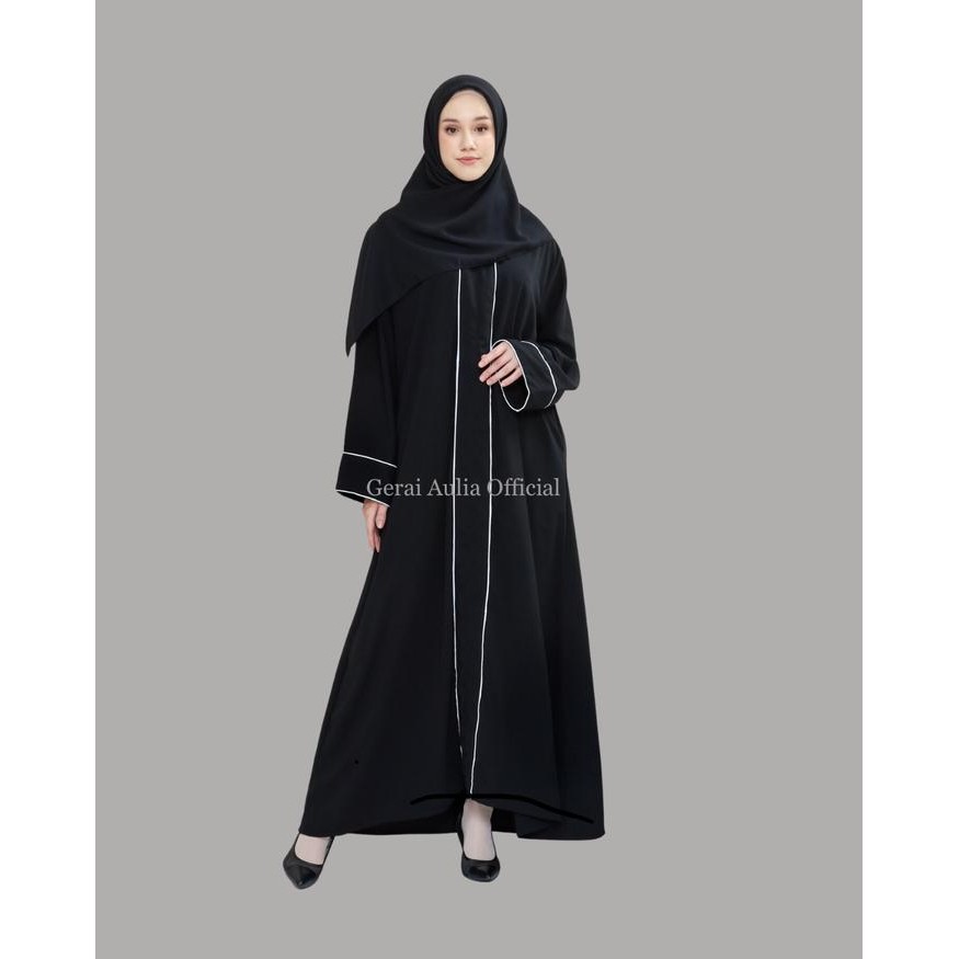 Abaya Khalifah By Gerai Aulia Jetblack Polos Gamis Turki Wanita
