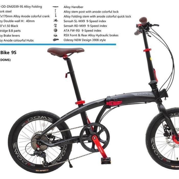 Sepeda Lipat Folding Bike Odessy Doms 20 Alloy Hidrolik