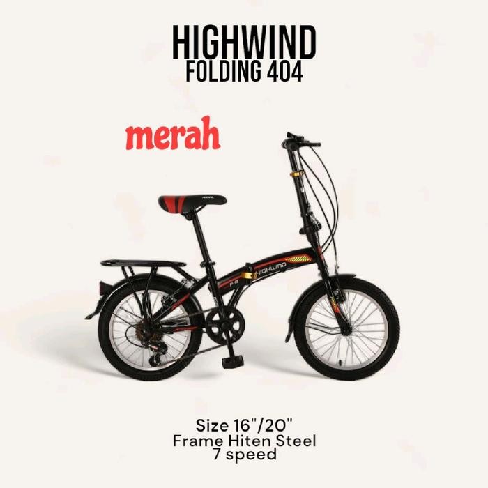 Lipat 16 Inch Highwind Bonus Bell Sepeda Lipat Anak Dan Dewasa