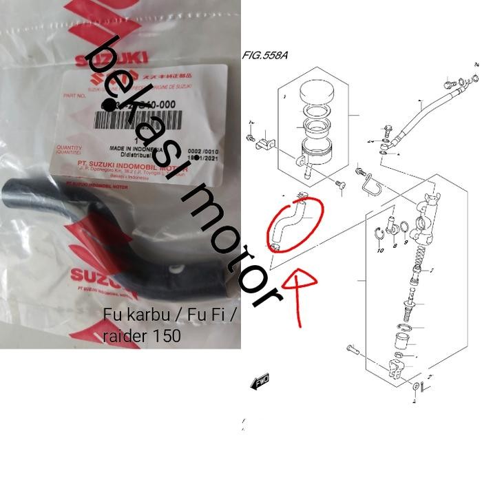 Selang Hose Untuk Tabung Minyak Rem Belakang Suzuki Satria Fu Original