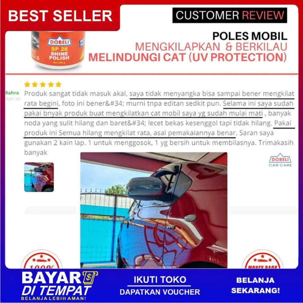 FREE ONGKIR POLES MOBIL PENGKILAP MOBIL - DOBELI SP 28 SHINE POLISH - 100 BISA COD