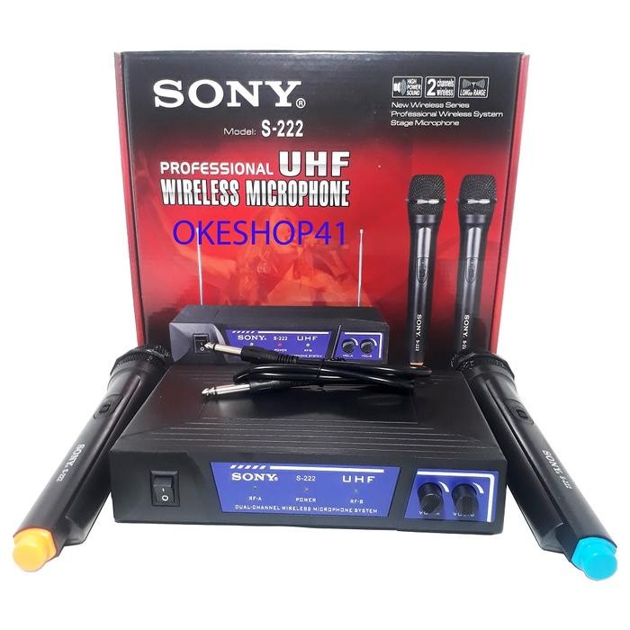 Mic Wireless Karaoke Sony S 222 Microphone Double Mikrofon Tanpa Kabel