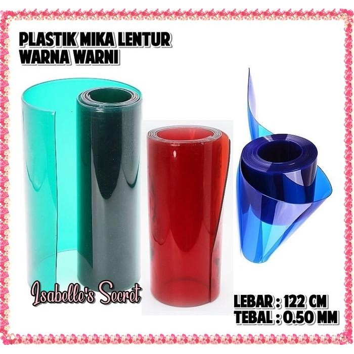 PLASTIK MIKA PVC WARNA LENTUR BAHAN TAS LEBAR 122CM TEBAL 0.50MM