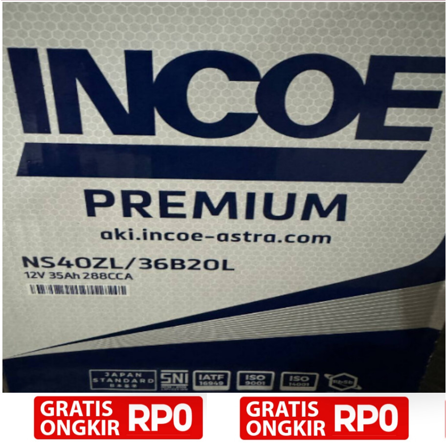 Aki Incoe NS40ZL / 36B20L Incoe Premium Original Asli 100%