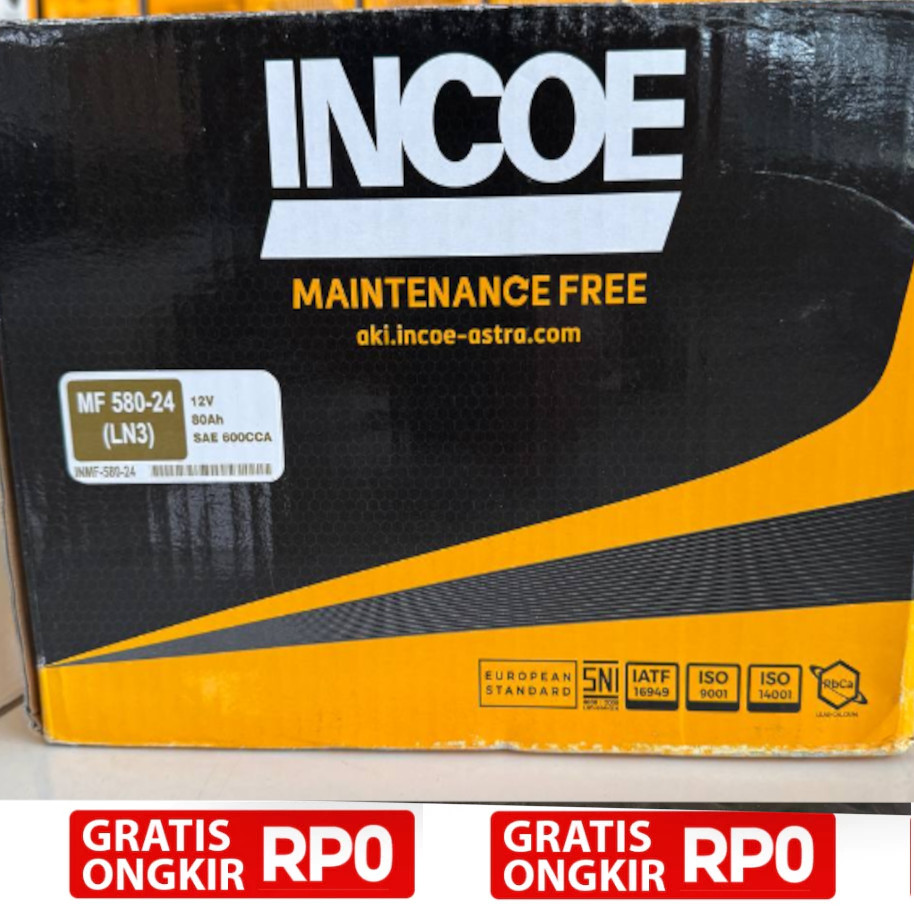 Aki Kering Incoe 58024 / 58010 / LN3 Incoe MF Original Asli 100%