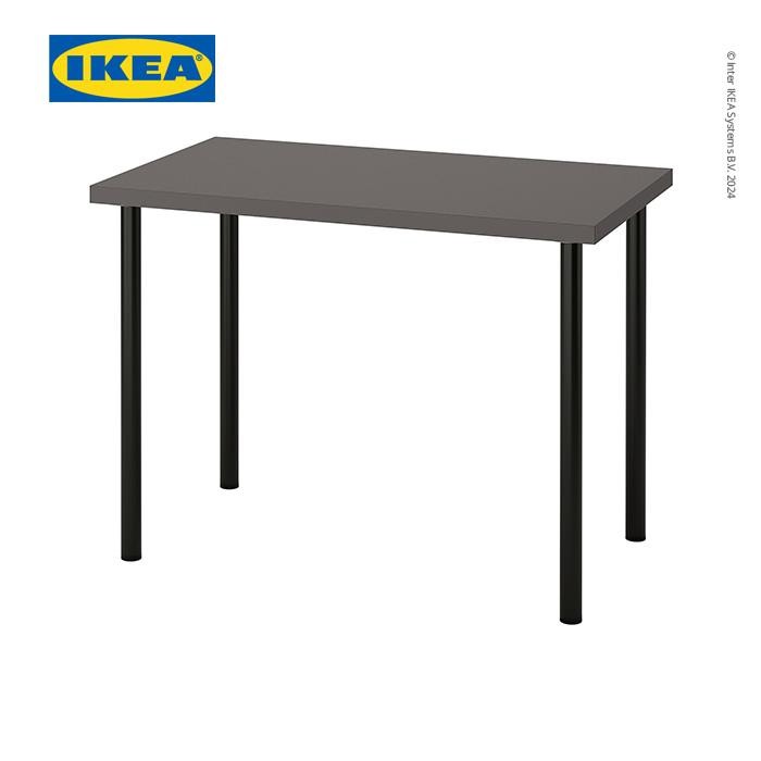 NEW IKEA LINNMON Meja Minimalis Berkualitas Abu-abu tua / Hitam 100x60 cm