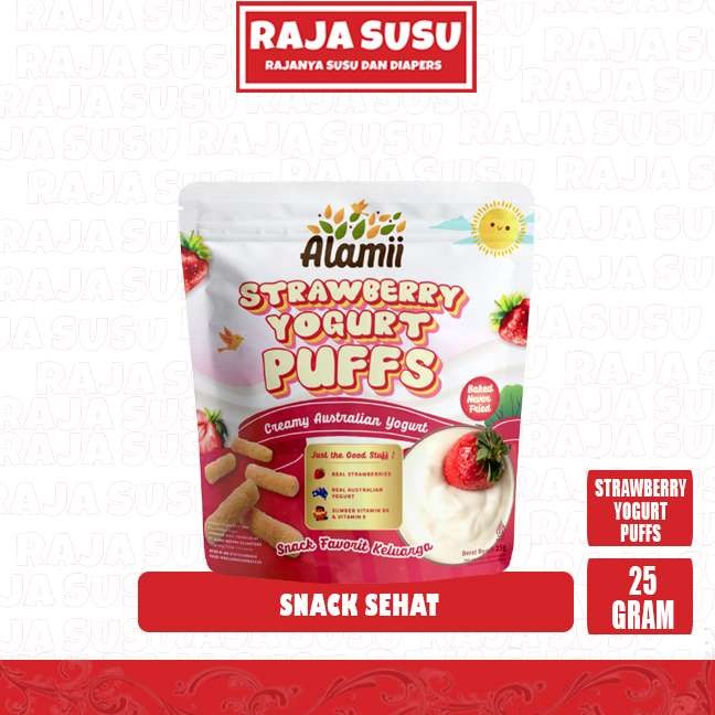 

ALAMII STRAWBERRY YOGURT PUFFS 25 GR NEW - RAJA SUSU