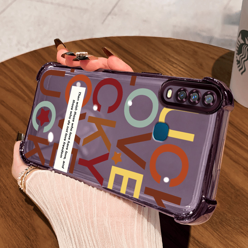 Casing Hp untuk VIVO Y17 Y15 Y12 Y3 Y3s 2020 Y12i Case Casing Senyum Rainbow pola Silikon Softcase H