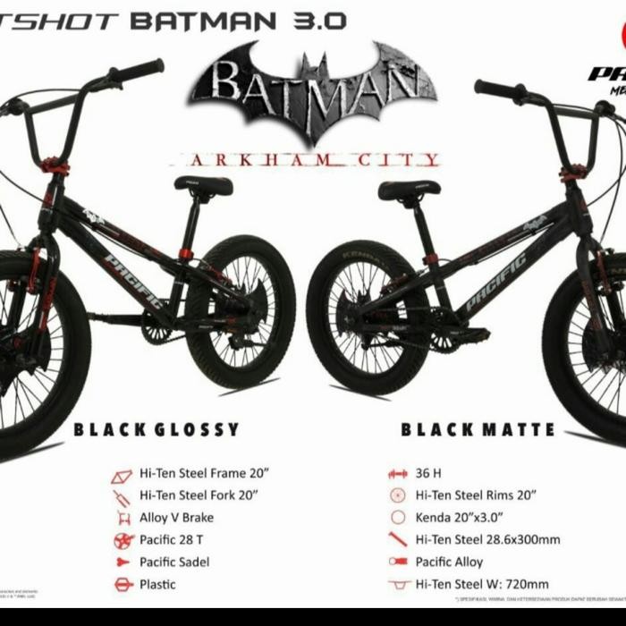 Sepeda Bmx 20 Inch Pacific Hotshot Batman 3.0 Ban Besar