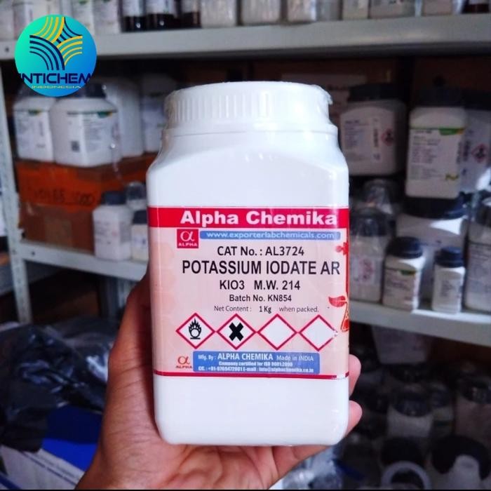 Bisa Spk Kalium Iodate / Potassium Iodate 99.9% Ar , Ecer 25 G Alpha Chemika Packing Botol Hdpe