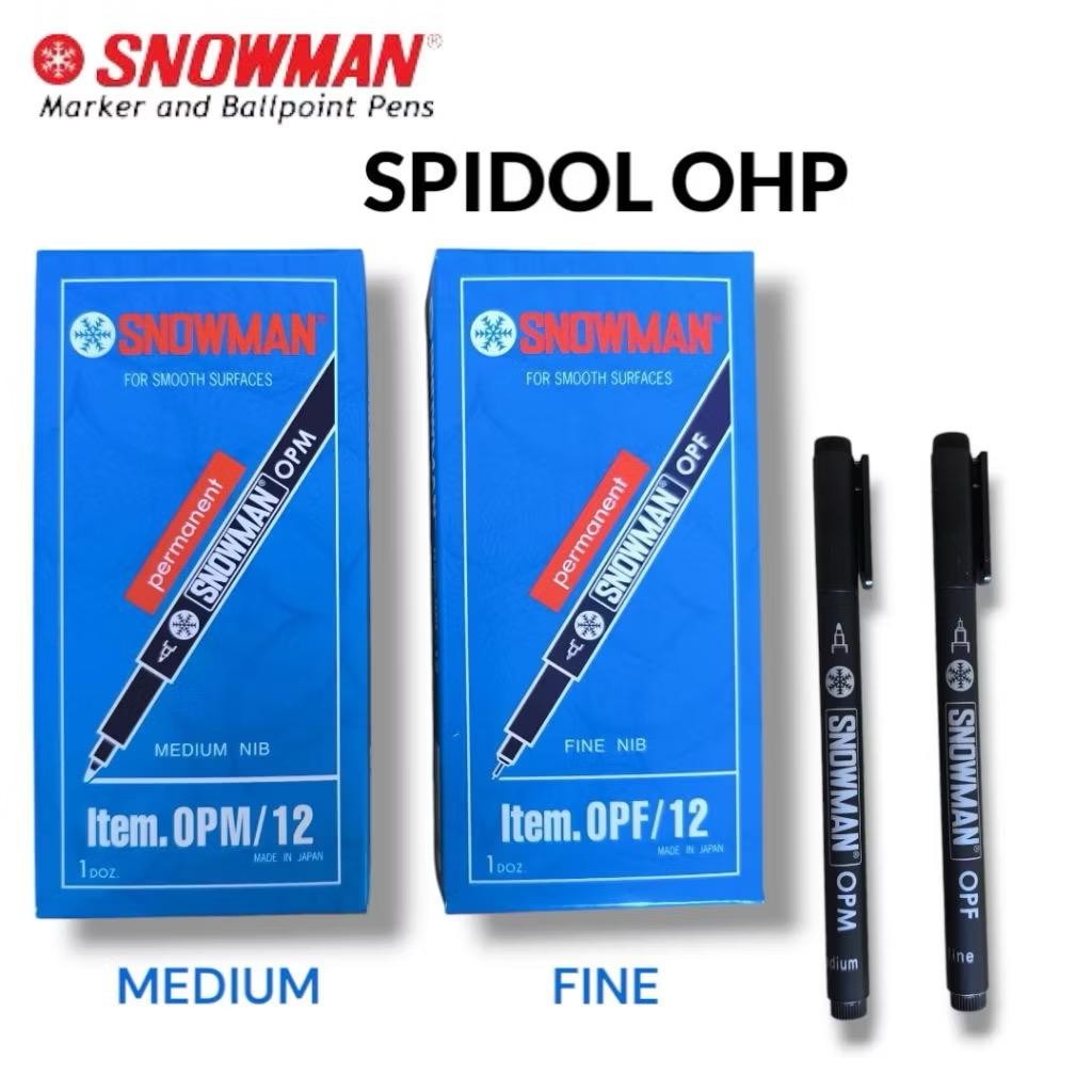 

Spidol Snowman OHP Permanen OPF OPM Hitam