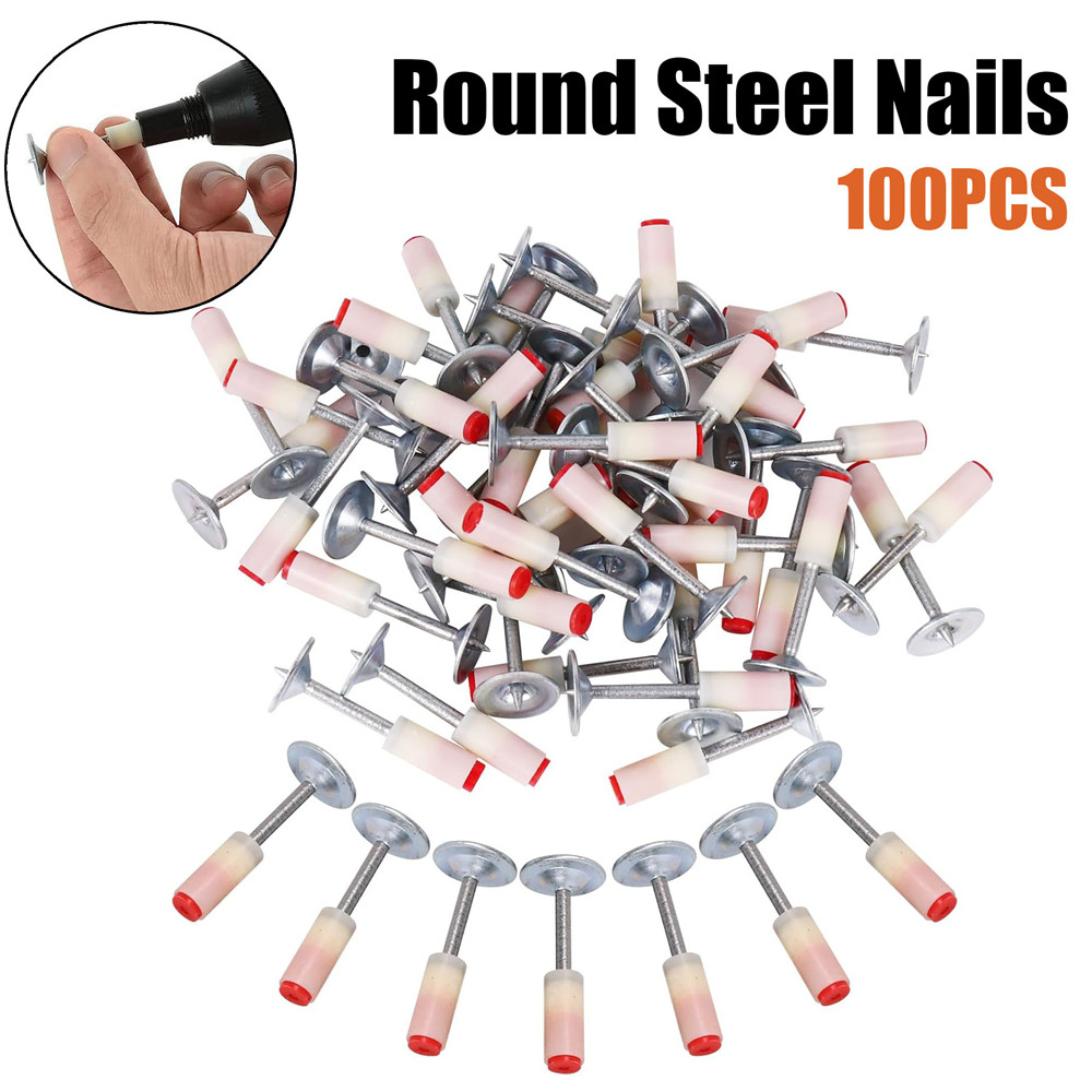 100PCS Steel Nails Round for Steel Nail Gun Pneumatic Nailing Gun Wall Fastening Tool Nailer Special
