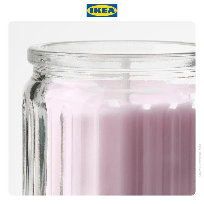 (Allthebest) IKEA LUGNARE Lilin Beraroma Melati/Merah Muda Tahan 12 Jam