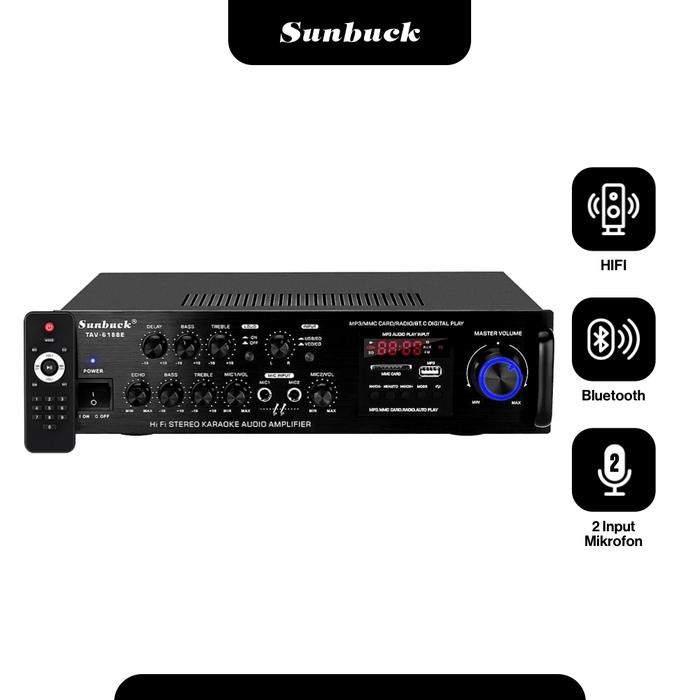 Bluetooth EQ Audio Amplifier SUNBUCK Home Theater FM 2000W - TAV-6188