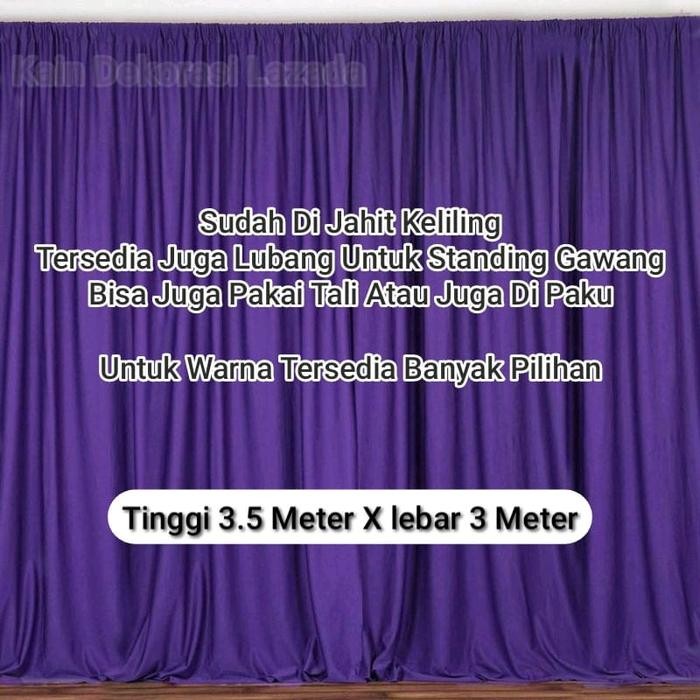 

KAIN DEKORASI PESTA TINGGI 3.5 X 3 METER KAIN ABUTAY SUDAH DI JAHIT KODE 1224