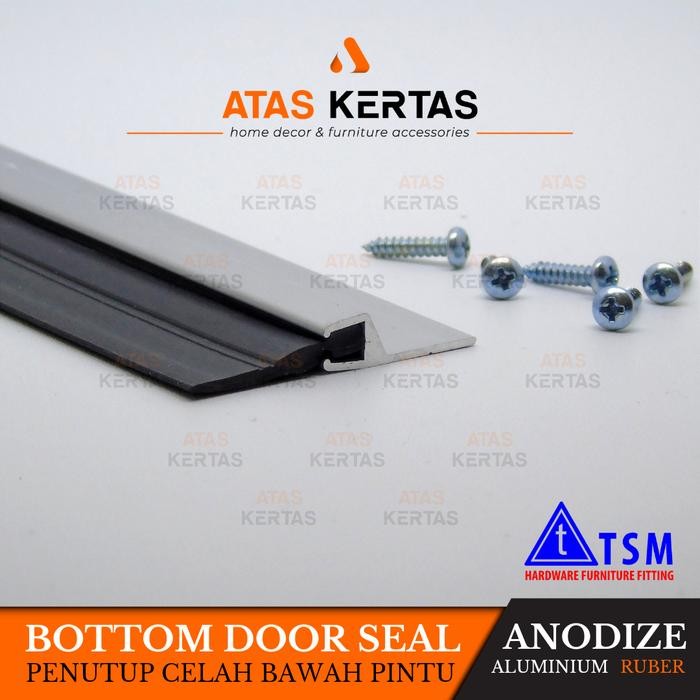 Aluminium Door Bottom Seal 100 cm Karet Penutup Celah Bawah Pintu Segel Anti Debu Air Serangga